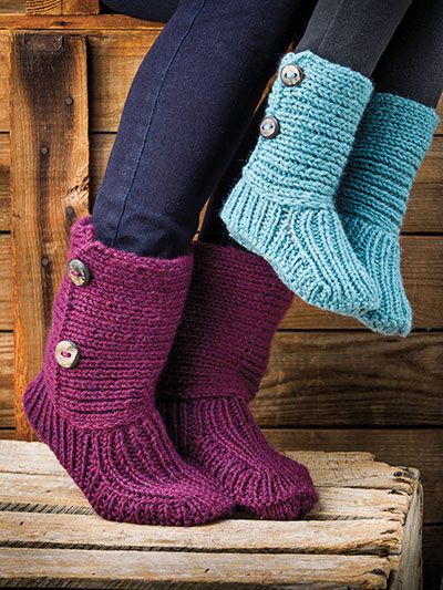 Slipper Socks and Boots Knitting Knitting Patterns - In the Loop