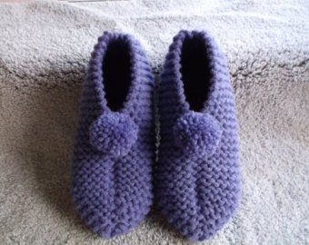 Knitted slippers | Etsy