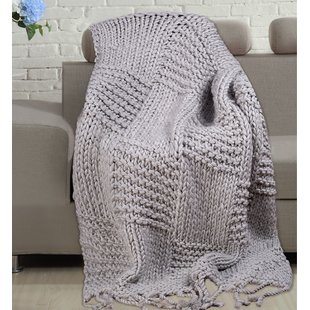 Large Grey Knitted Throw | Wayfair.co.uk