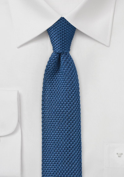 Marine Blue Knitted Tie | Bows-N-Ties.com