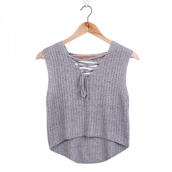 Buy New Autumn Knitted Tops T Shirts Women Sexy V Neck Sleeveless
