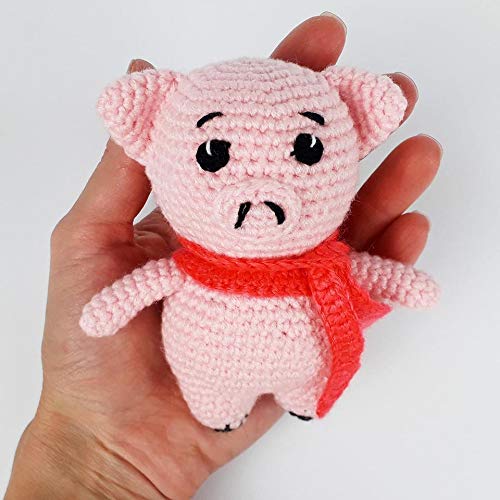 Amazon.com: Knitted Pig, Pig, Pig Red, Soft Toys, Knitted Toys, New