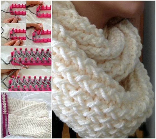 Make an Infinity Scarf With a Knitting Loom - AllDayChic