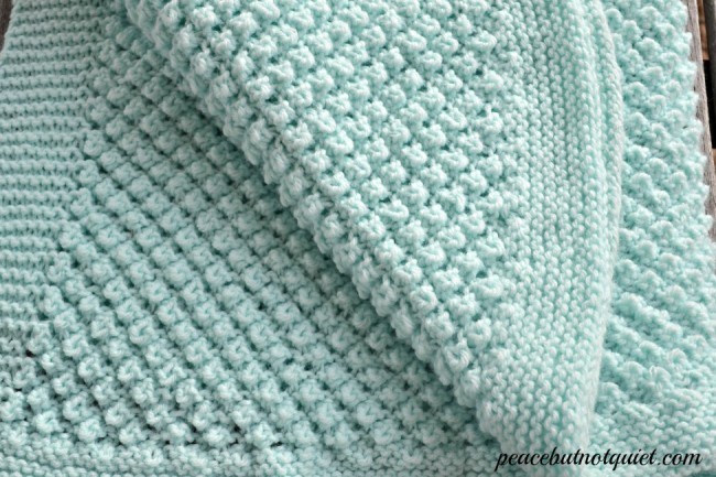 Easy Knitting Patterns -- Popcorn Baby Blanket | Peace but Not Quiet