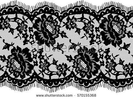 Seamless Black Vector Lace Pattern | Lace | Pinterest
