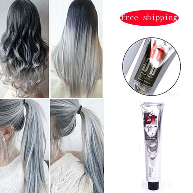 Fashion Light Gray Hair Dye Color Natural Hair Dye Permanent Cream