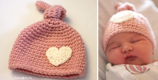 Newborn Crocheted Knot Hat [FREE Crochet Pattern]