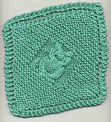 Knitting Patterns Galore - Diagonal Owl Dishcloth