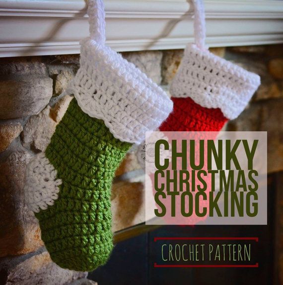 Crochet Chunky Christmas Stocking PATTERN by HandmadeByPhanessa