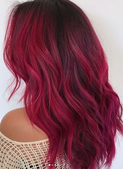 cool magenta toned red hair | Crazy colored hair | Hair, Hair color