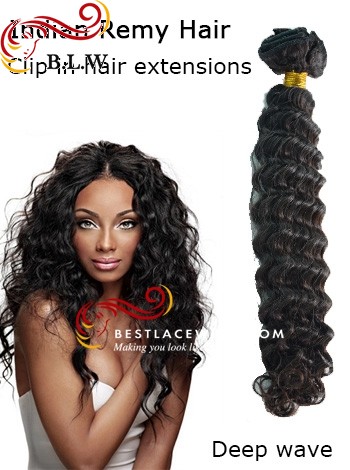 Indian Remy Hair Clip In Hair Extensions Deep Wave | www