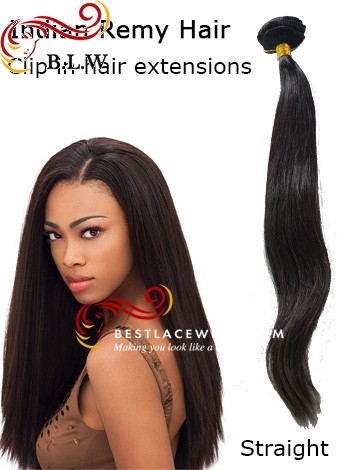 Indian Remy Hair Clip In Hair Extensions Straight Hair | www