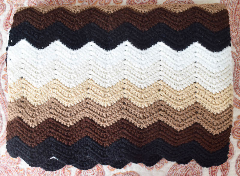 Crochet Pattern: Gentle Gradient Ripple Blanket with video tutorial