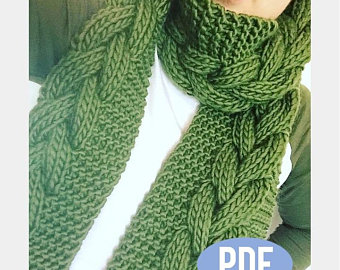 Knit scarf pattern | Etsy
