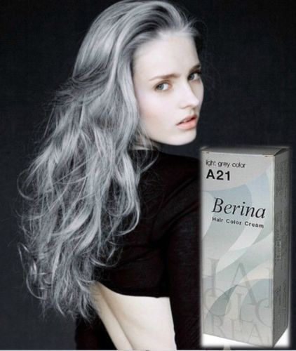 Buy Berina A21 Dye Hair Color Cream Light Grey Silver Permanent Hair