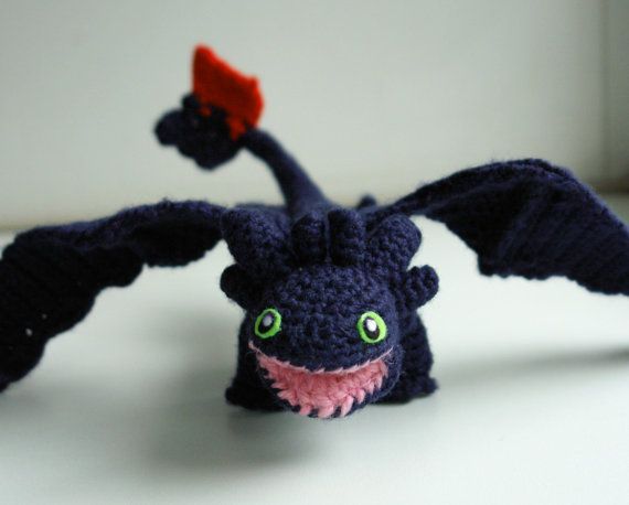 Crochet pattern for Toothless in PDF format. Meet the Toothless