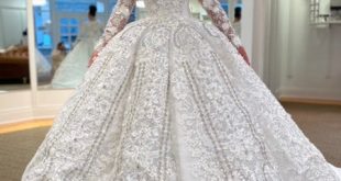 Sarah Bellini Long Sleeves Ball Gown Wedding Dress .